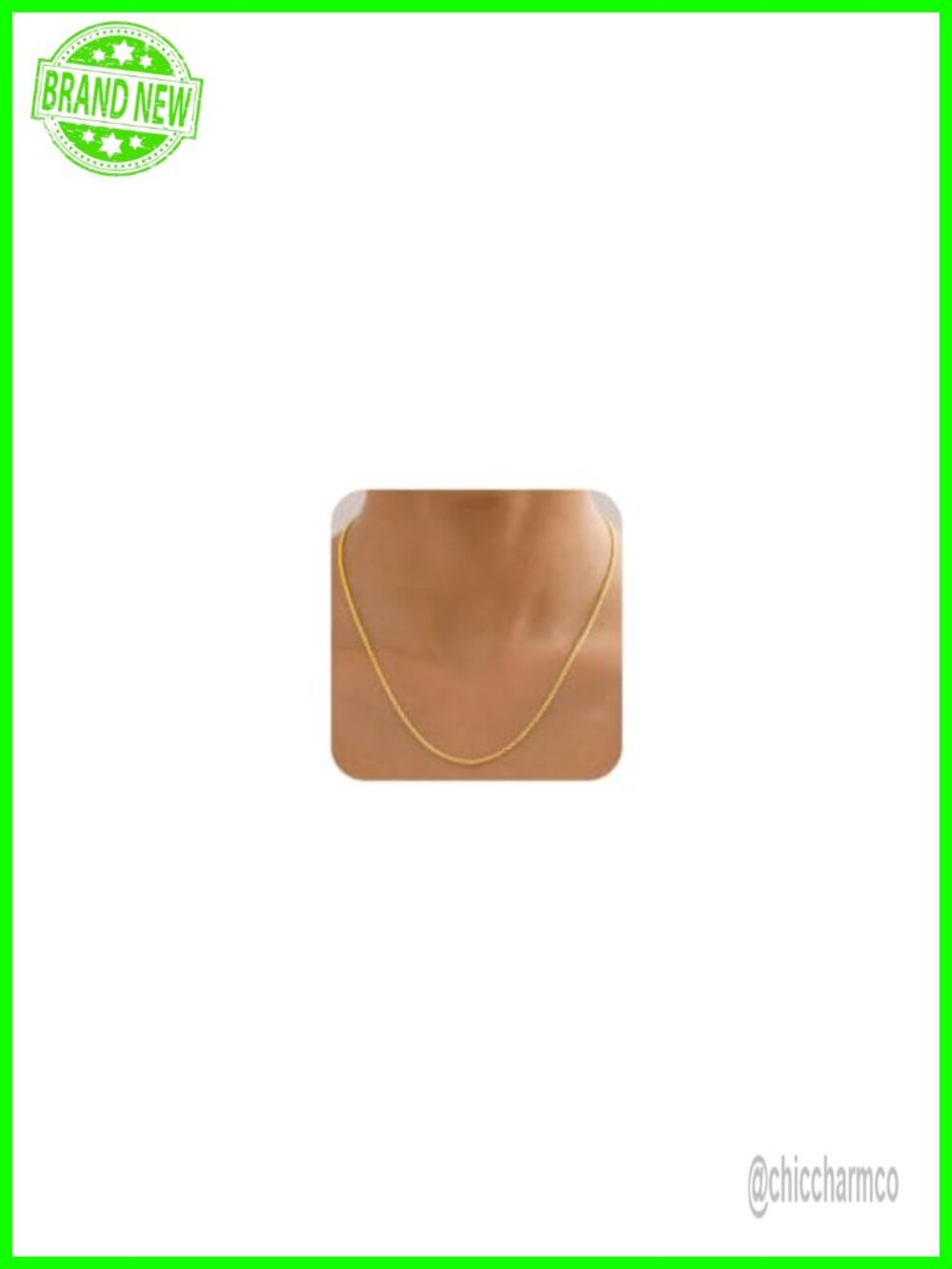 18K Gold Plated 925 Sterling Silver Rope Chain Necklace